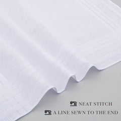 12pcs Solid Stripe Hankies Large Square Classic Handkerchief Bulk Set