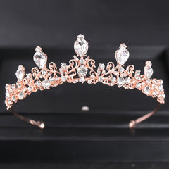 Vintage Gothic Antique Crown Tiara Headband With Rhinestone Crystals