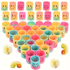 Mini Plastic Coil Spring Toys for Rainbow Themed Parties - 12pcs