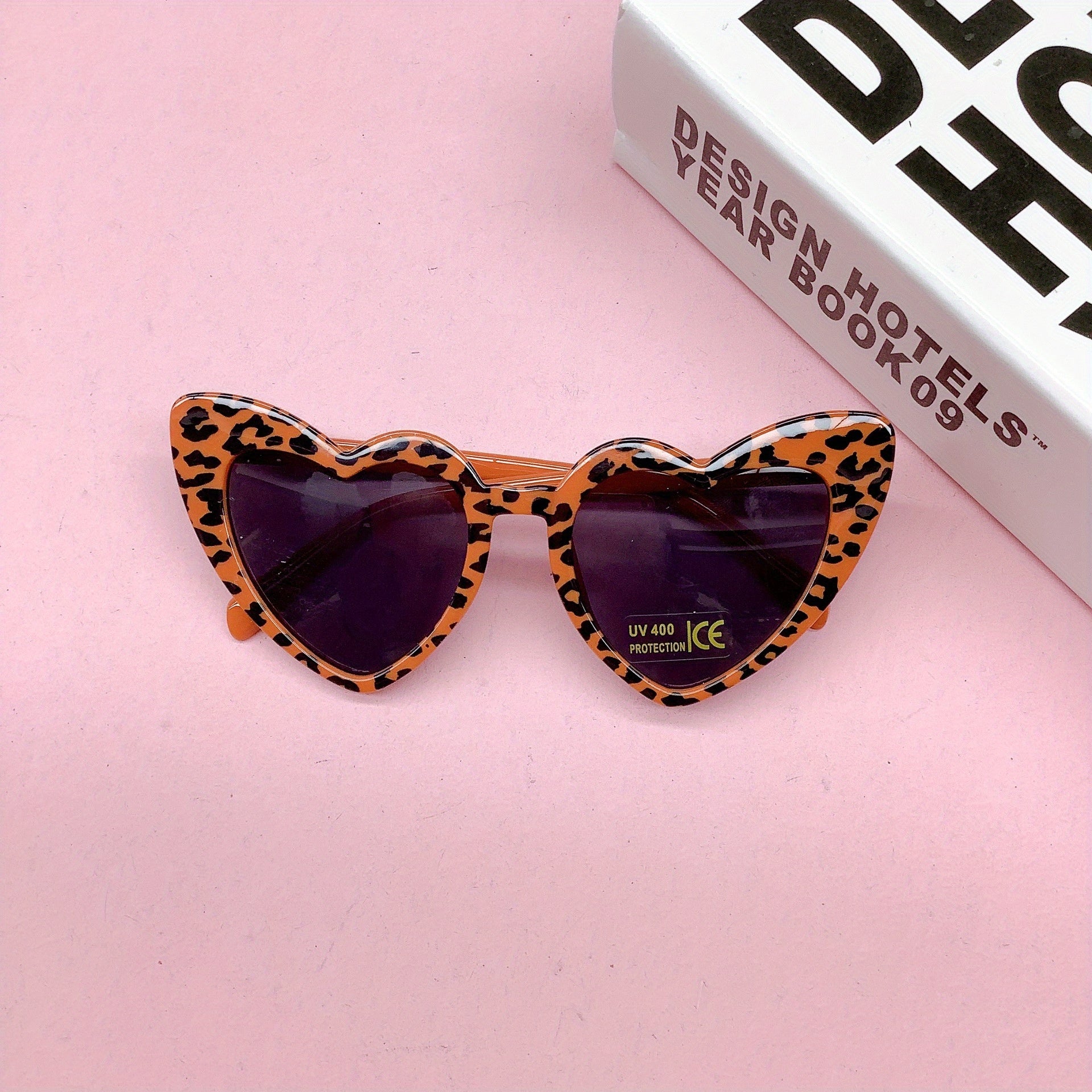 Leopard Heart Shaped Sunglasses for Girls