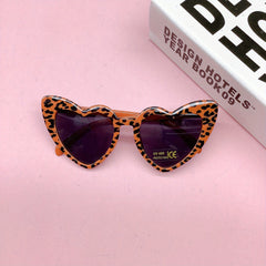 Leopard Heart Shaped Sunglasses for Girls