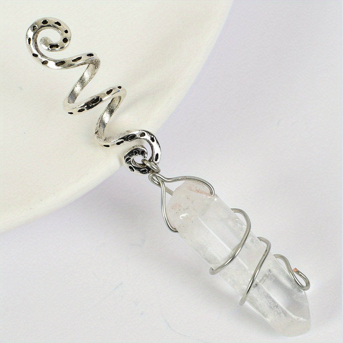 Natural Stone Sun Moon Bracelet Spiral Coils Hair Ring Jewelry