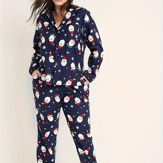 Christmas Lounge Set Long Sleeve Top & Pants Women's Sleepwear