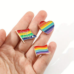 20pcs Random Cartoon DIY Metal Pins for Men Clothes - Seven Rainbow Hair