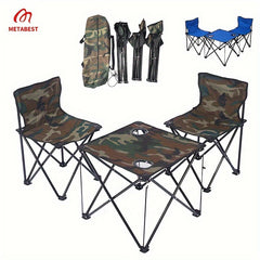 3pcs Folding Table & Chair Set Beach Camping Art Sketching Fishing