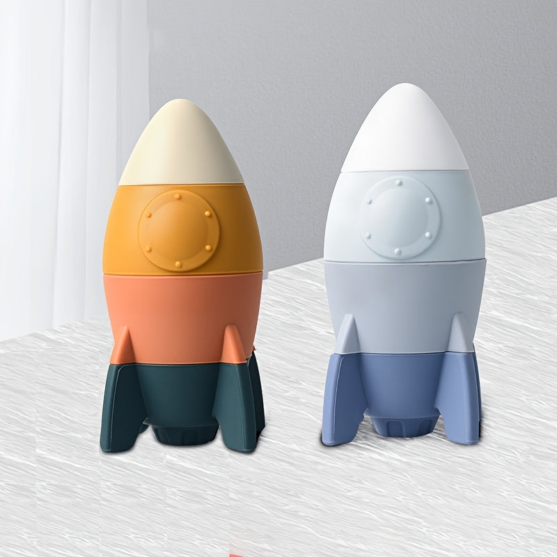 Silicone Rocket Stacking Set for Kids, Interactive Educational Toy