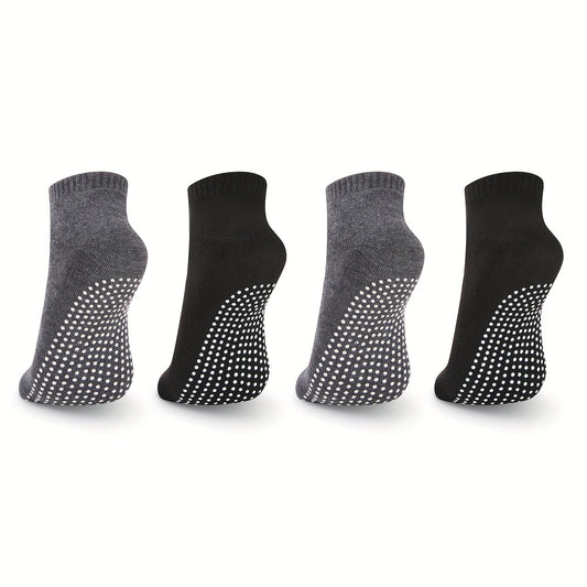4 Pairs Non Slip Silicone Grip Yoga Socks Short Tube Fitness Sport Socks