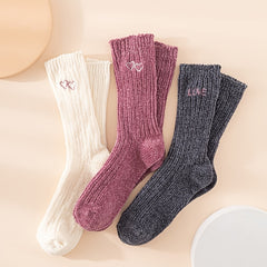 Heart Pattern Crew Socks Women's Stockings