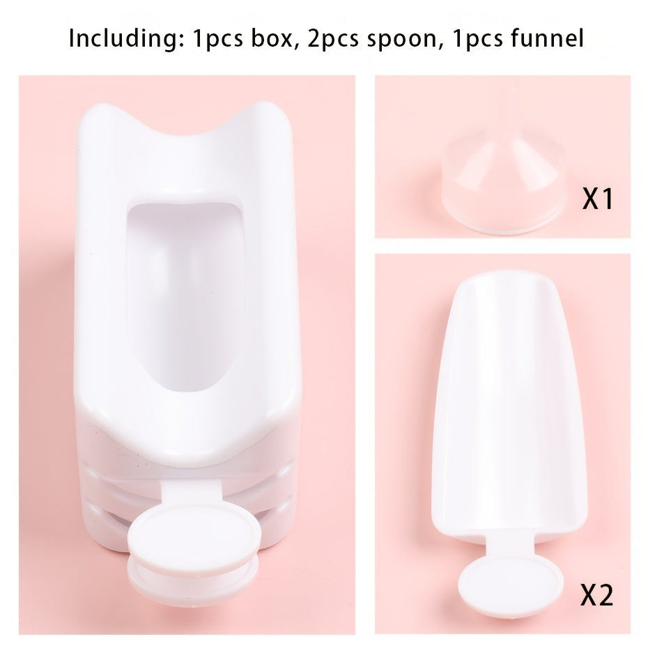 Nail Glitter Powder Recycling Box Double Layer Storage Case