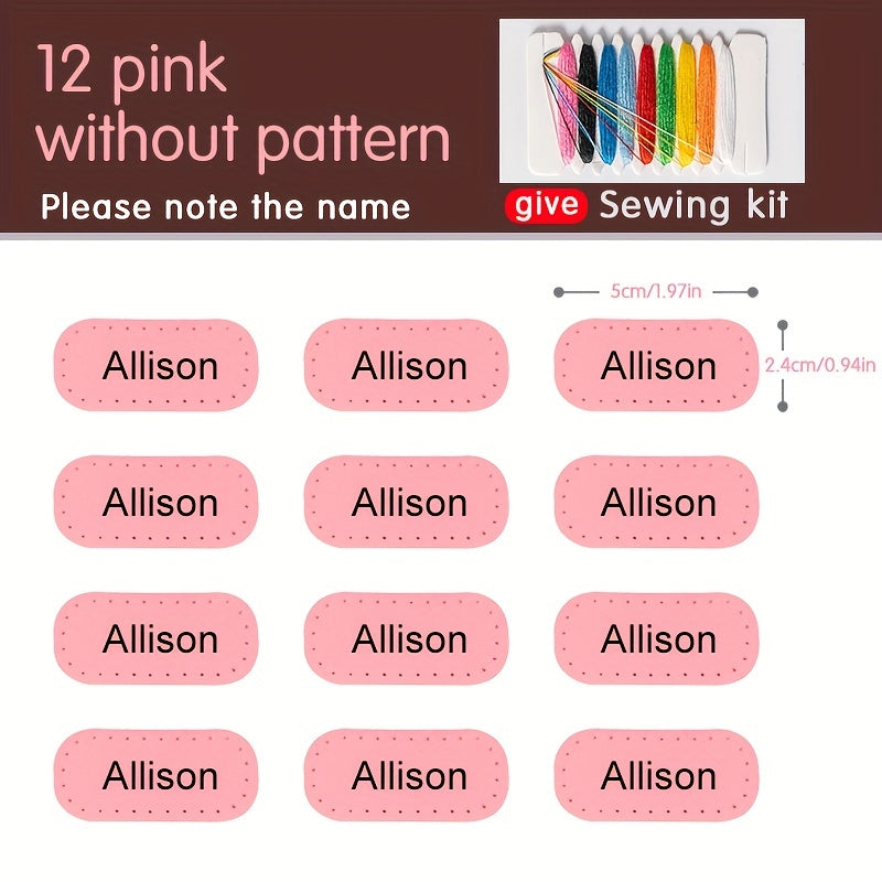 Personalized PU Leather Name Labels For School Clothing