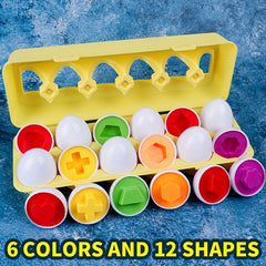 12pcs Shape Recognition Egg Toys Educational Puzzle Perfect for Boys and Girls