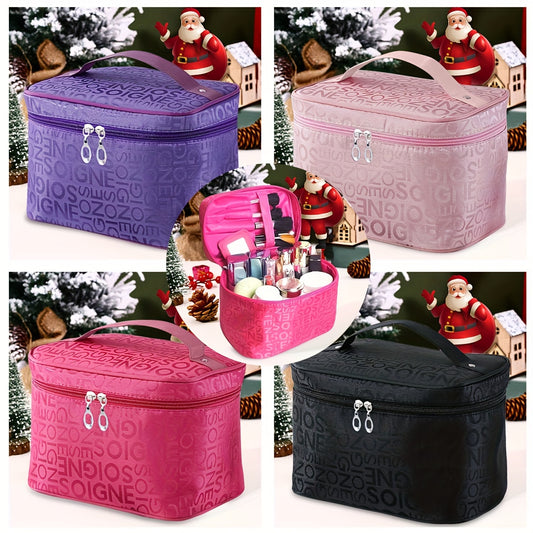 Cosmetic Handbag Lightweight Water Resistant Polyester Lining Zipper Closure