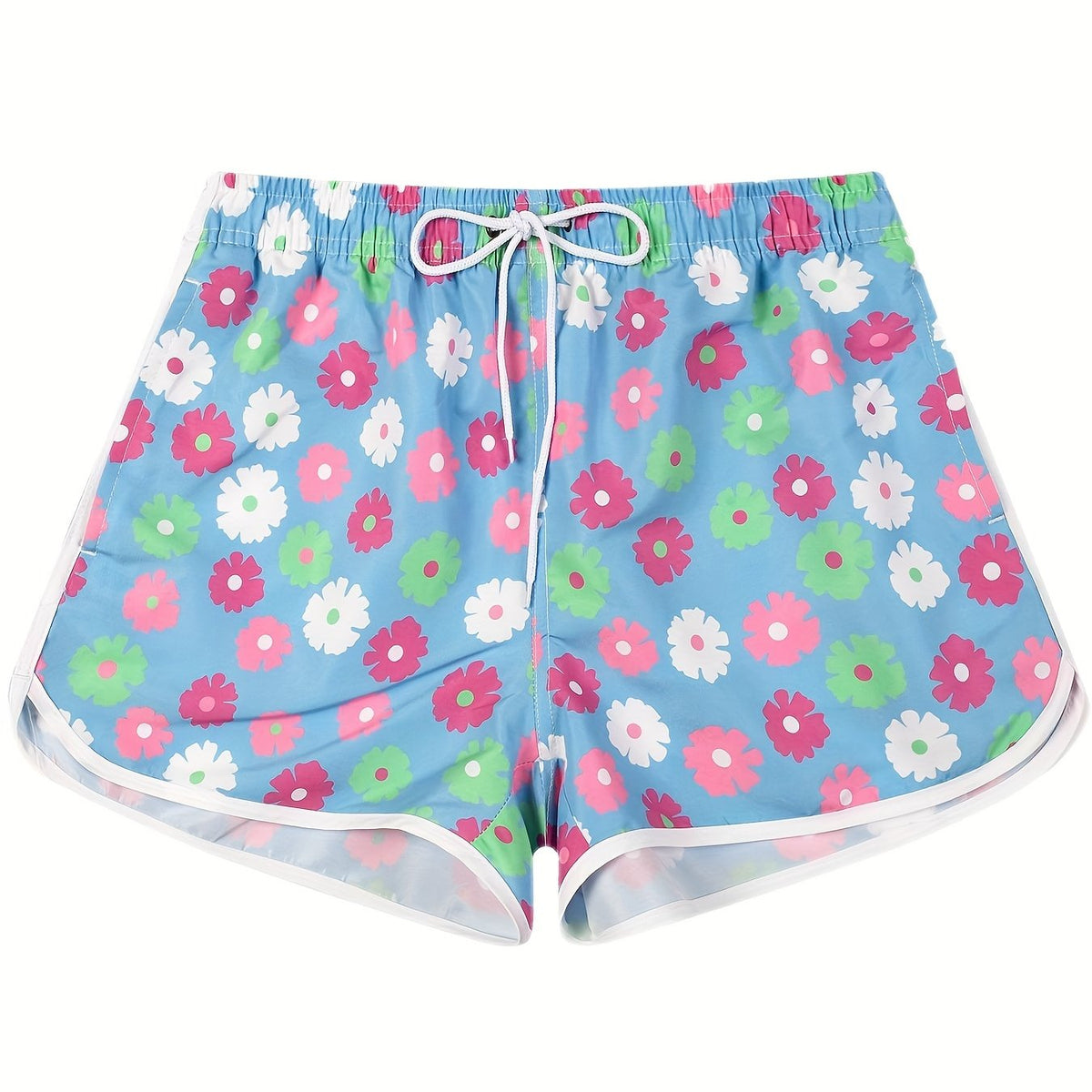 Floral Print Drawstring Beach Shorts Spring Summer Casual Wear