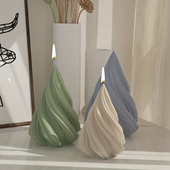 Resin Cone Candle Silicone Casting Mold Ornaments Plaster Spiral Mold