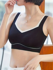Colorblock Seamless Wireless Bra Soft & Comfortable Lingerie