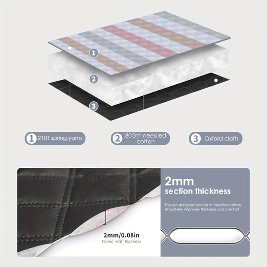 Ultrasonic Waterproof Picnic Mat Spring Trip Outdoor Camping Portable Blanket