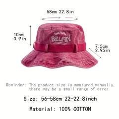 Embroidered Bucket Hats Washed Packable Beach Sun Hats Men Women Hat Strings