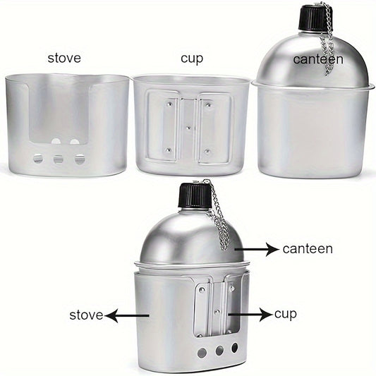 Aluminum Cookware Canteen Cup & Stove for Camping