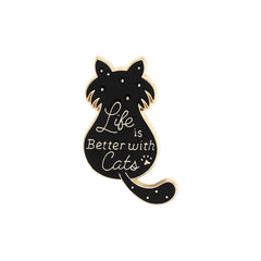 Cat Fish Charming Emblem Pet Brooch Enamel Lapel Pin Decorative Badge