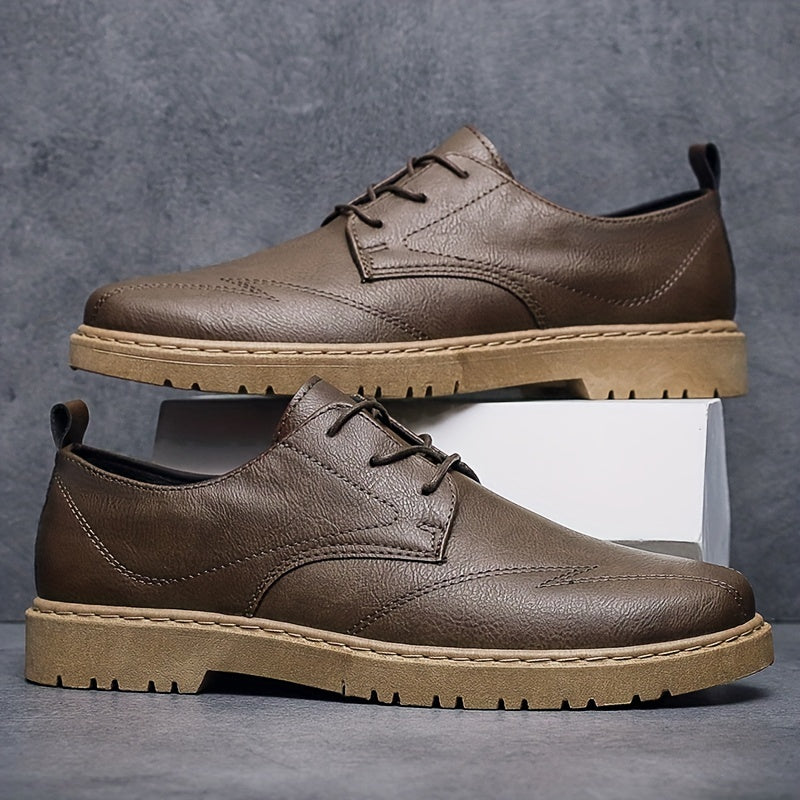 Men's Derby Shoes Stitch Detail Lace up Front Business Formal