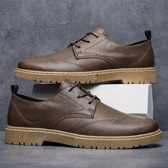 Men's Derby Shoes Stitch Detail Lace up Front Business Formal