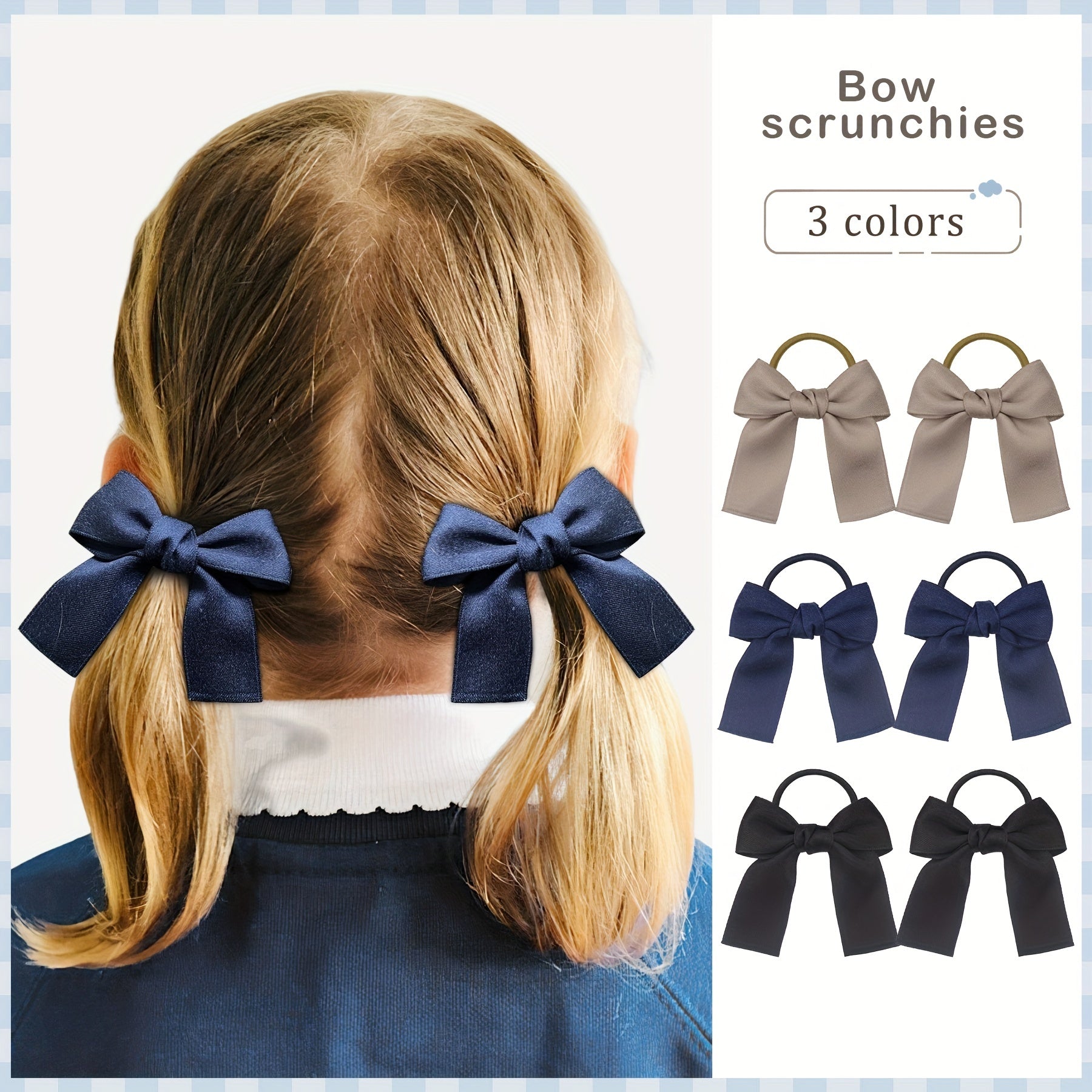 Long Bow Decor Hair Tie Elastic Ponytail Holder Hair Accessories