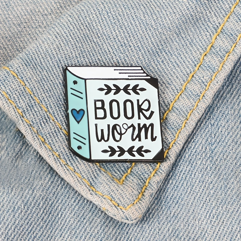Bookworm Zinc Alloy Brooch For Birthday Gift