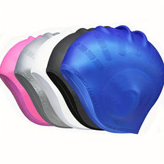 Silicone Swimming Cap with Ear Pockets for Long Hair