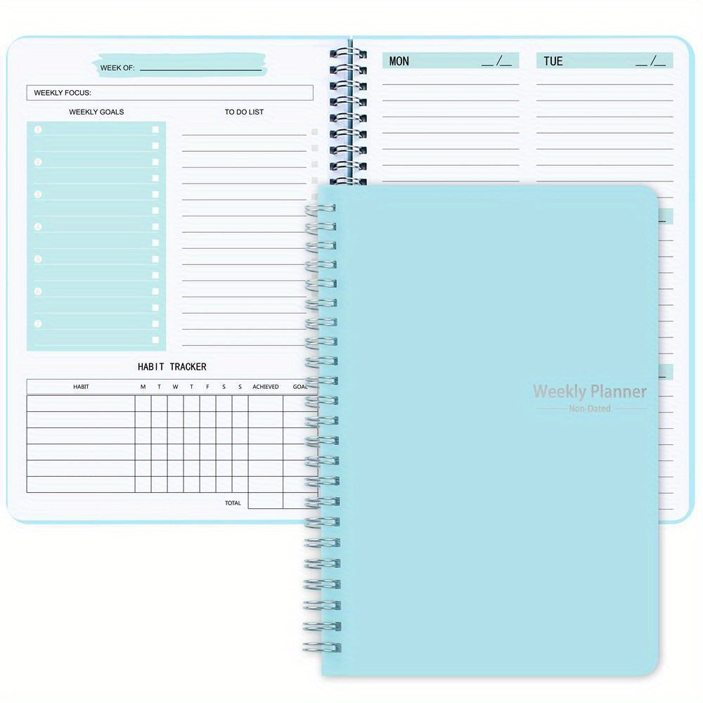 Trees Spiral Undated A5 Daily Weekly Notebook Planner Agenda 52 Sheets