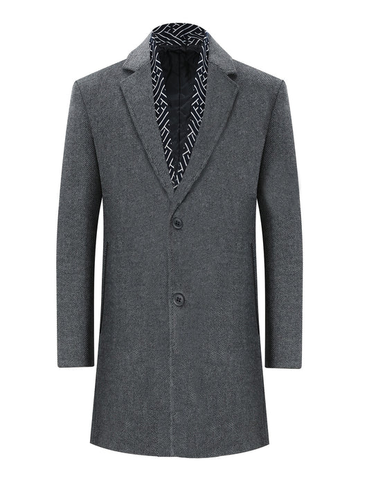 Men's Woolen Coat Long Windbreaker Jacket