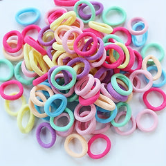 100pcs Cartoon Colorful Hair Ties, Holiday Gift for Girls
