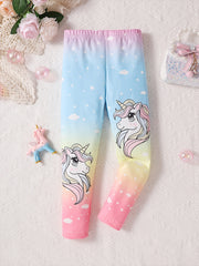 Girls Unicorn Leggings Contrast Legging Pants Spring Summer Fall