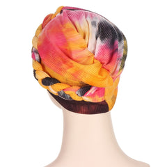 Tie Dye Braid Bandana Cap Turban Cap Hair Bonnet Head Scarf Wrap