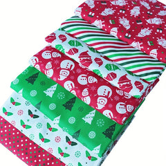 7pcs Christmas Fabric Patchwork Quilting DIY Needlework