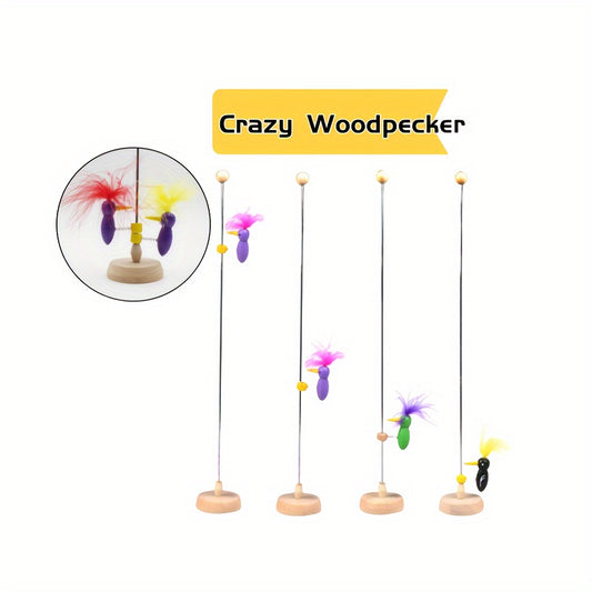 Nodding Woodpecker Creative Toy Climbing Tree DIY Graffiti Wooden Toy
