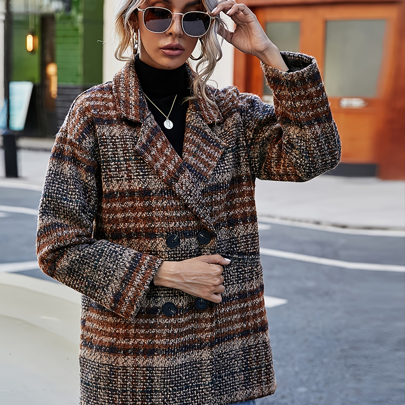 Winter Lapel Blazer Coat Casual Women's Clothing