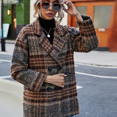 Winter Lapel Blazer Coat Casual Women's Clothing
