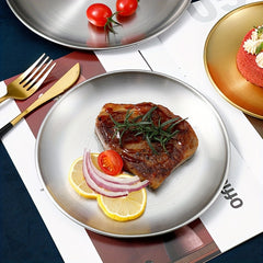 Stainless Steel 1pc Dinner Plate Round Dessert Tray