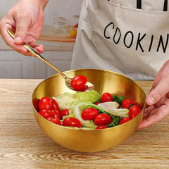 1pc Stainless Steel Bowl Salad Soup Grain Bowl