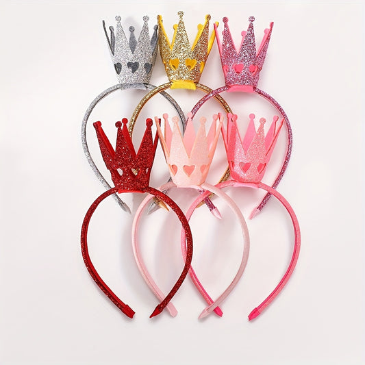 Glitter Crown Hair Hoop Holiday Princess Headbands Baby Girls Hair Accessories