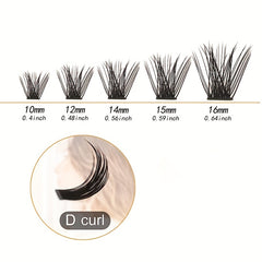 50pcs DIY Cluster Lashes Extension D Curling Long Individual Lashes Faux Mink