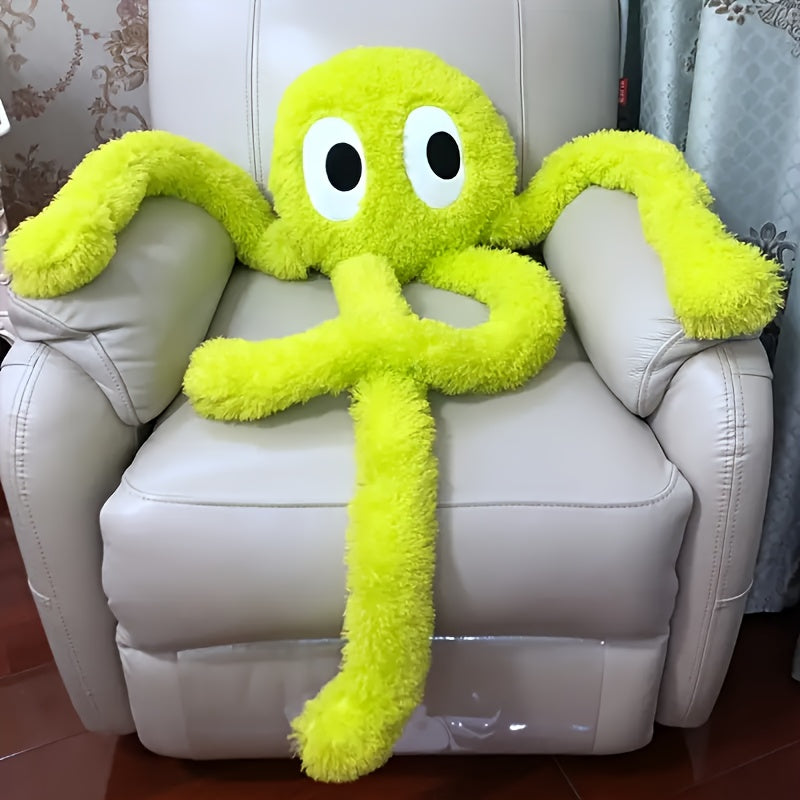 Long Legged Octopus Plush Toy Soft Purple & Green Plush with Heart Eyes