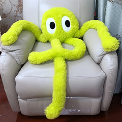 Long Legged Octopus Plush Toy Soft Purple & Green Plush with Heart Eyes
