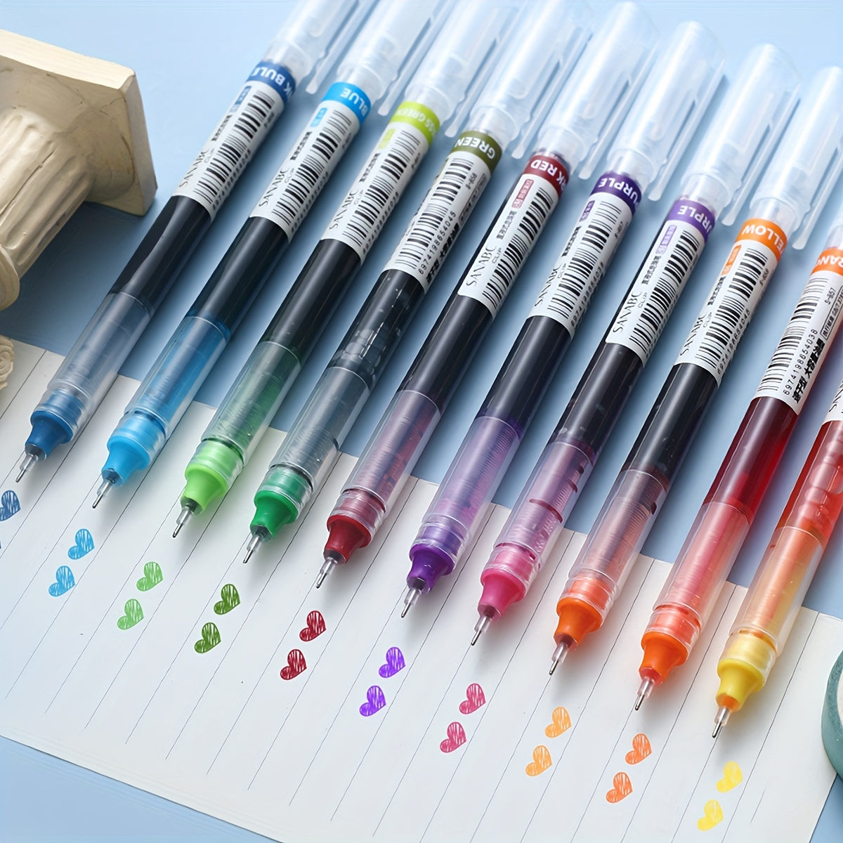 10 Quick Drying Neutral Ballpoint Pens 0.5mm Carbon Pens