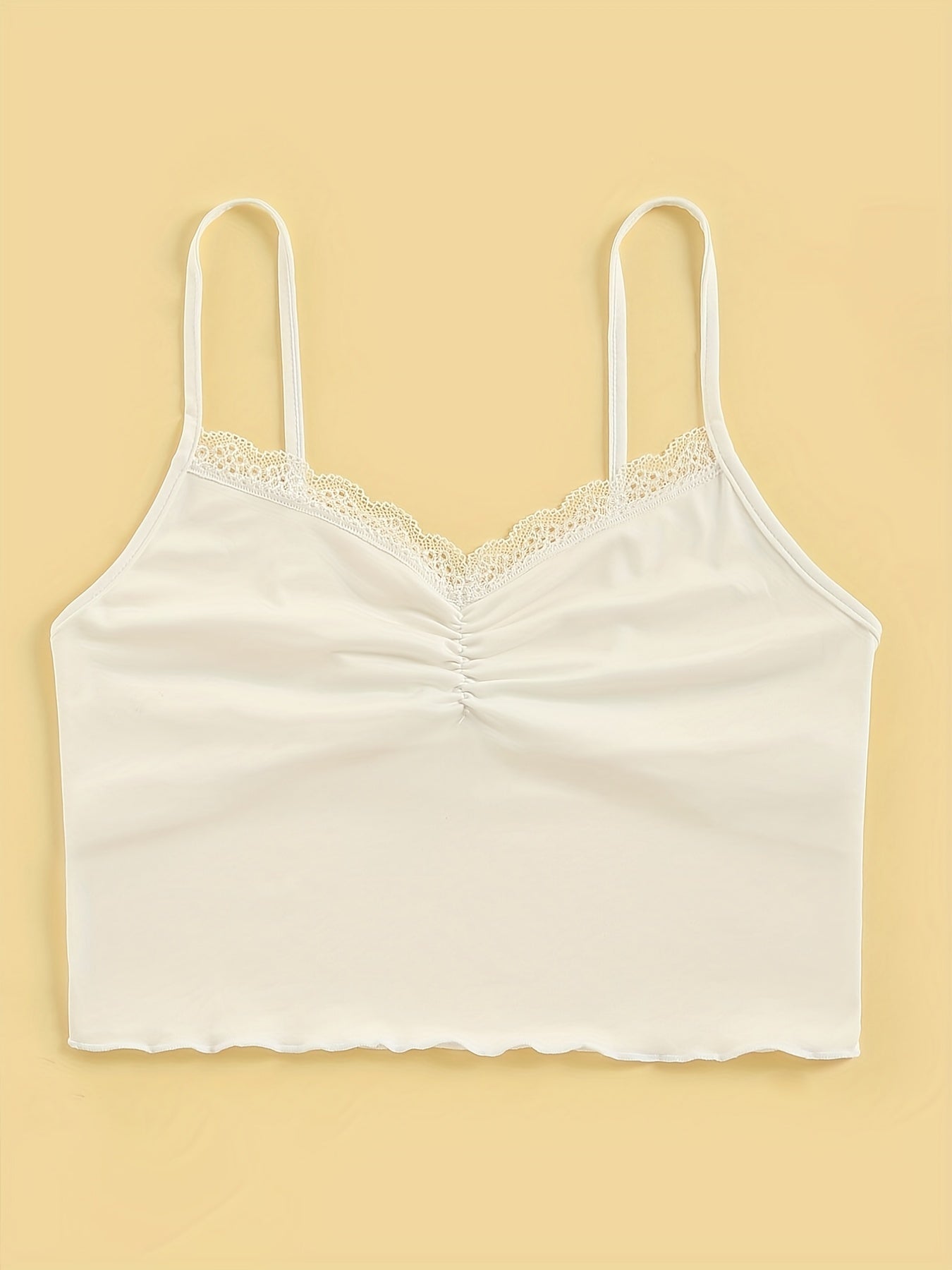 2pcs Lace Stitching Cami Tops V Neck All match Top