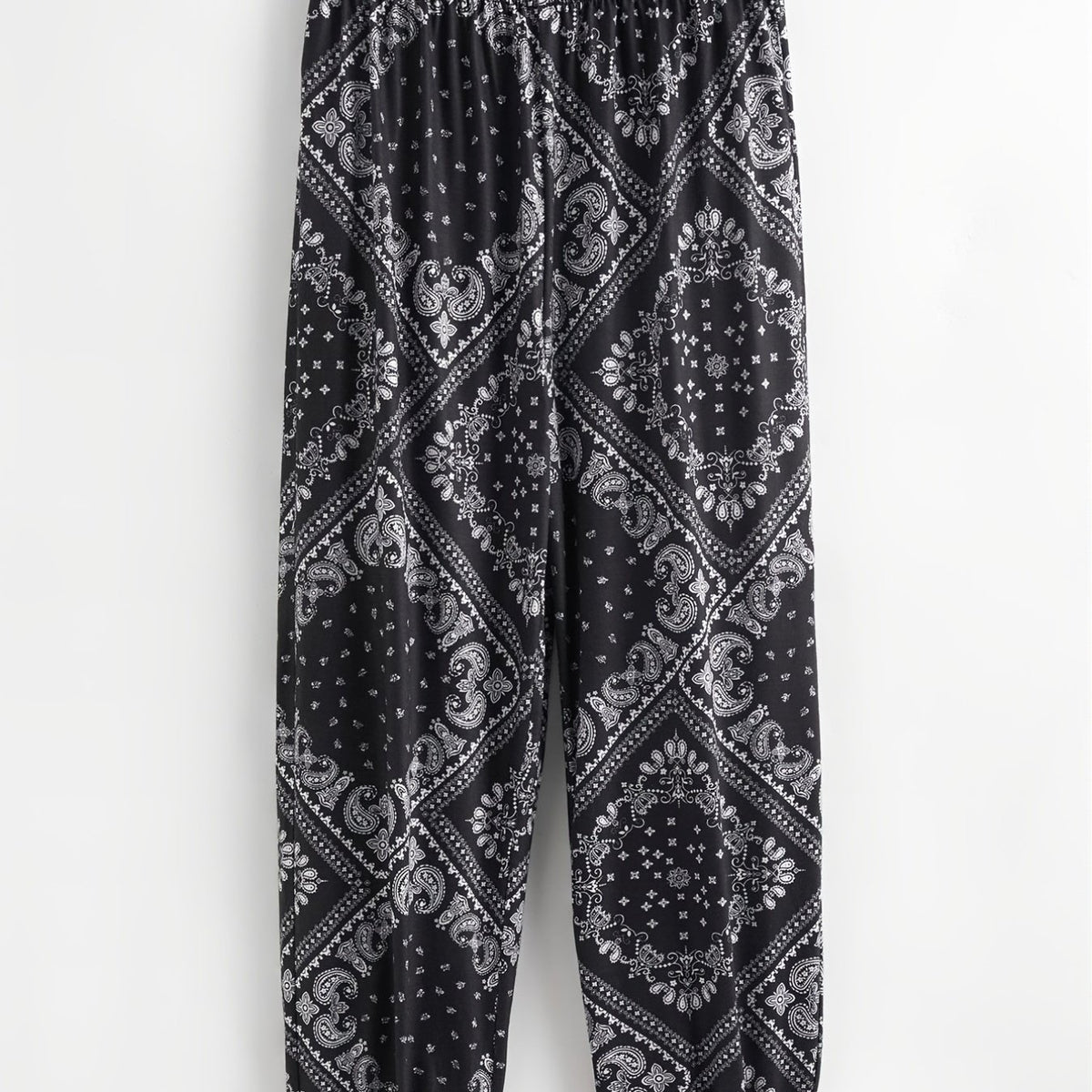 Girls Geometric Pattern Jogger Pants Elastic Waist