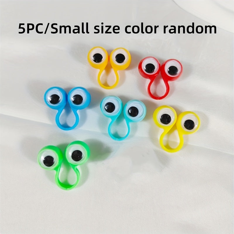 5pcs Big Eyed Finger Ring for Holiday Prank Games
