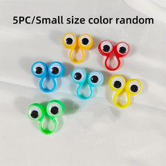 5pcs Big Eyed Finger Ring for Holiday Prank Games