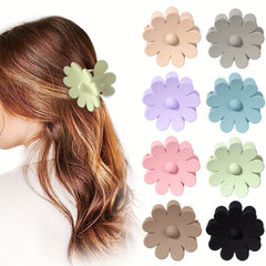 Women Flower Hair Claw Solid Shark Claw Clip Style Hair Accessories