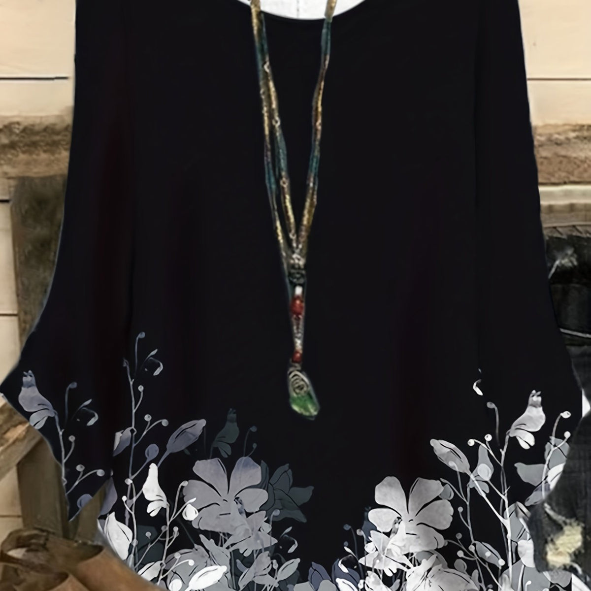  Floral Print Short Sleeve T shirt